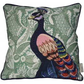 COJIN PAVO REAL VERDE 45X45