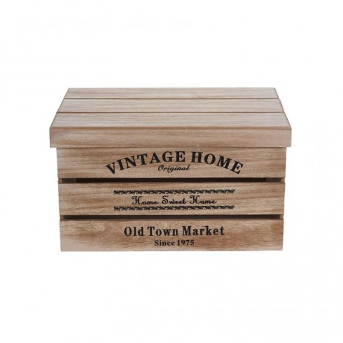 caja madera con tapa md vintage