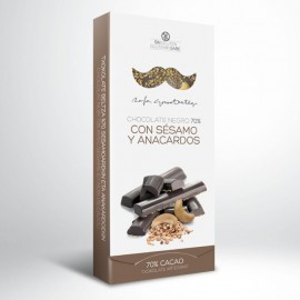 CHOCOLATE NEGRO 70% SESAMO-ANACARDOS
